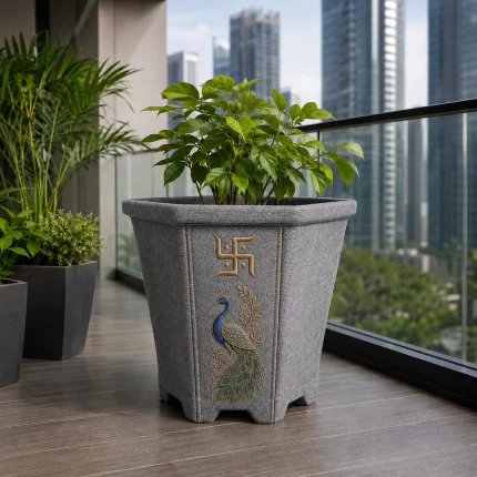 Heritage Floral Square Planter